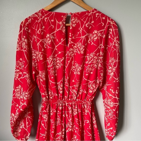 Flying Tomato, Women's, Mid-Dress, Long-Sleeved, Size XS, Color Red and Tan - Picture 5 of 10